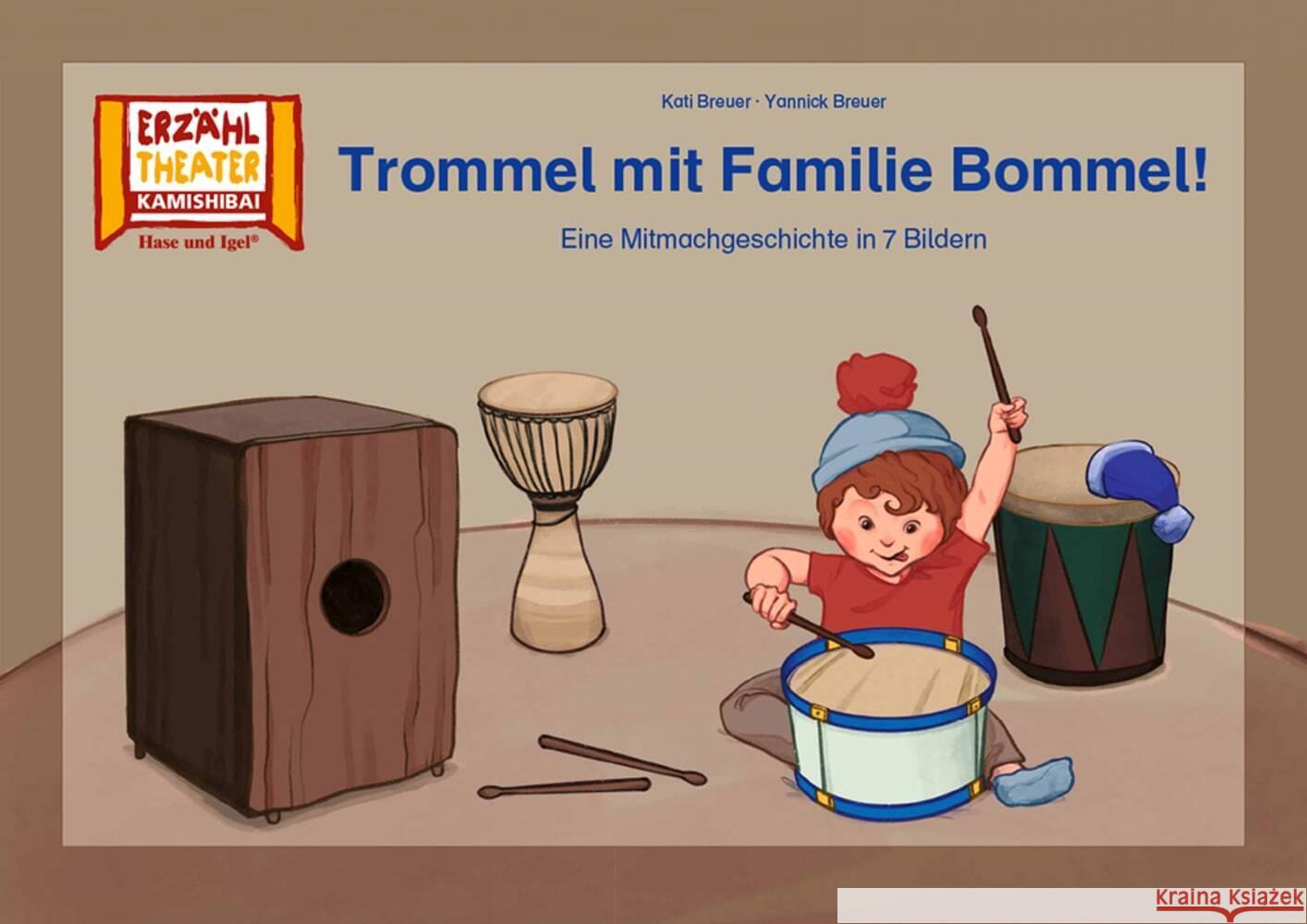 Trommel mit Familie Bommel! / Kamishibai Bildkarten Breuer, Kati, Breuer, Yannick 4260505832544 Hase und Igel - książka