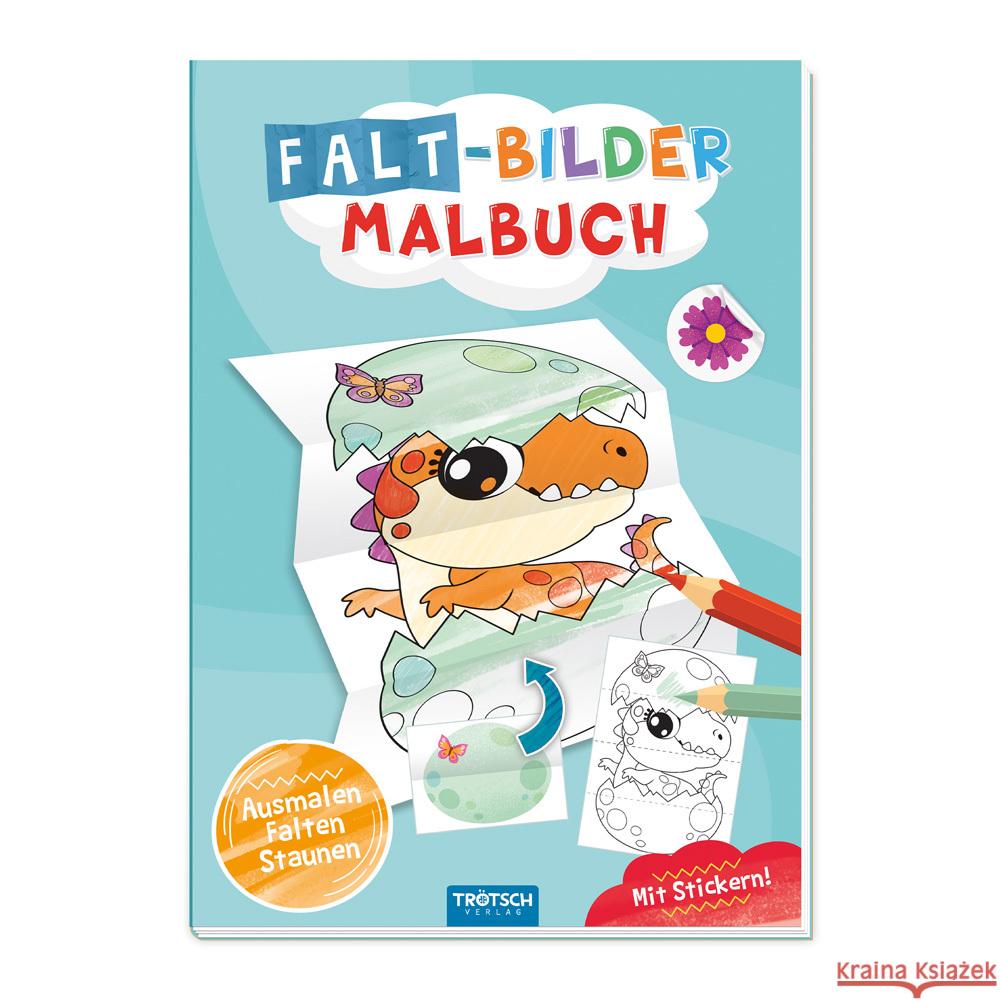 Trötsch Malbuch Faltbilder-Malbuch Dino  9783988020789 Trötsch - książka