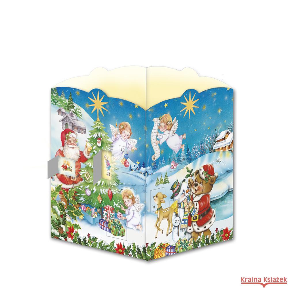 Trötsch Postkarte zum Aufstellen Windlicht-Adventskalender Nostalgisch  9783965523173 Trötsch - książka