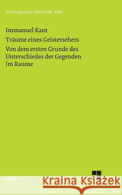 Träume eines Geistersehers Kant, Immanuel 9783787303113 Felix Meiner - książka