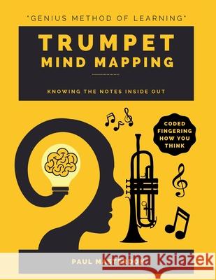 Trumpet Mind Mapping - A Mnemonically Color-Coded B-Flat Cornet & Trumpet Fingering Chart Book Paul Masterdon 9781918219722 Cosmic Jive Publishing - książka