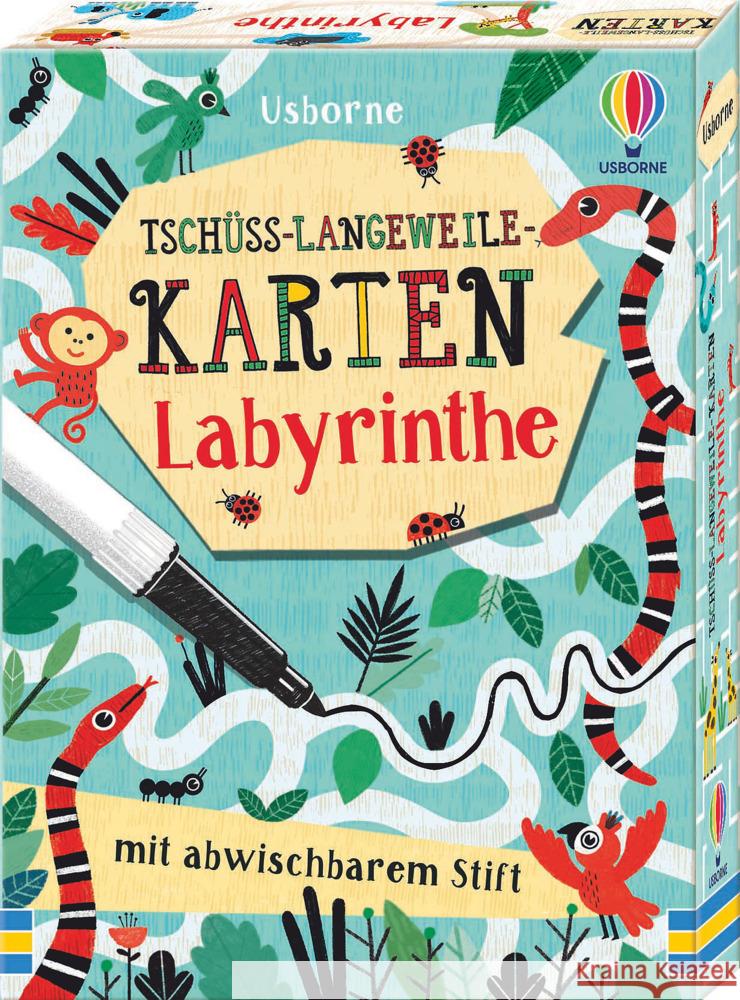 Tschüss-Langeweile-Karten: Labyrinthe Bowman, Lucy 9781789415575 Usborne Verlag - książka