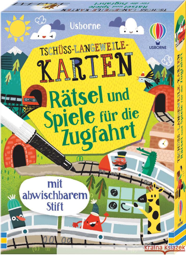 Tschüss-Langeweile-Karten: Rätsel und Spiele für die Zugfahrt Bryan, Lara, Maclaine, James 9781789416541 Usborne Verlag - książka