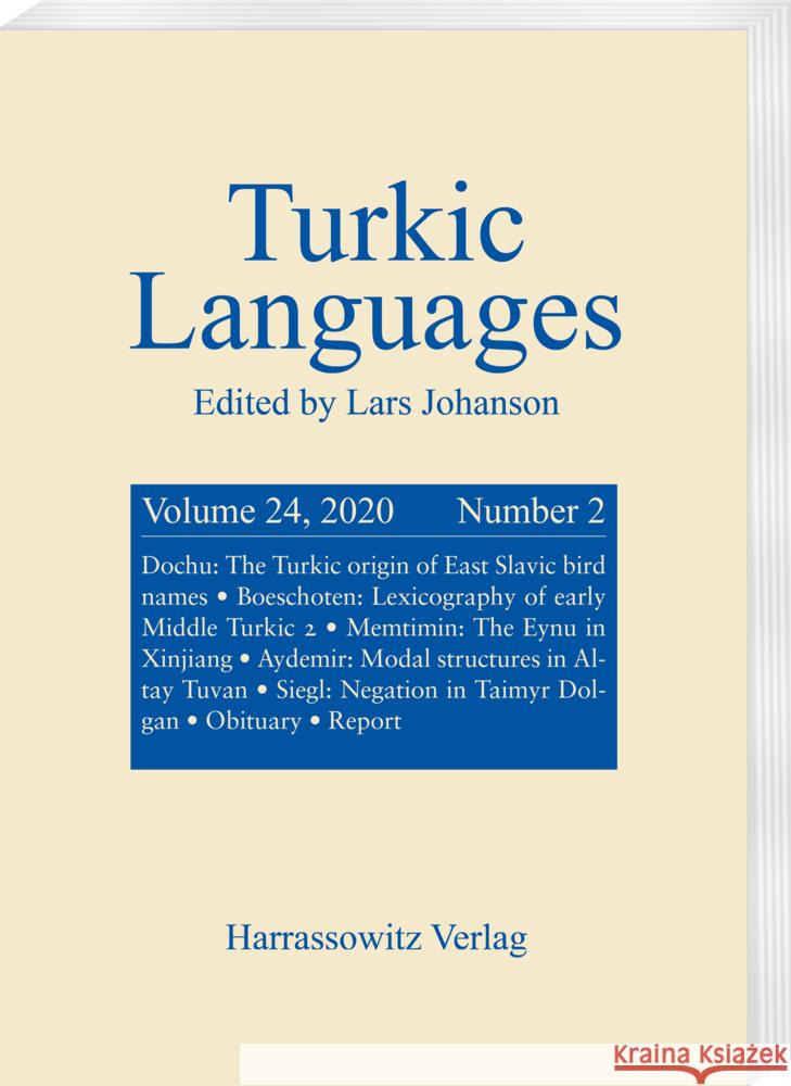 Turkic Languages 24 (2020) 2  9783447180900 Harrassowitz - książka