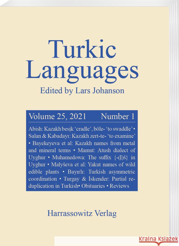 Turkic Languages 25 (2021) 1  9783447181150 Harrassowitz - książka