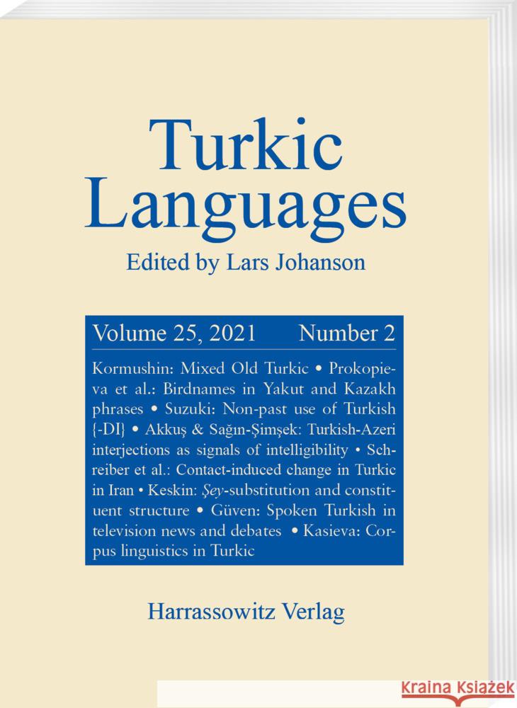 Turkic Languages 25 (2021) 2  9783447181167 Harrassowitz - książka