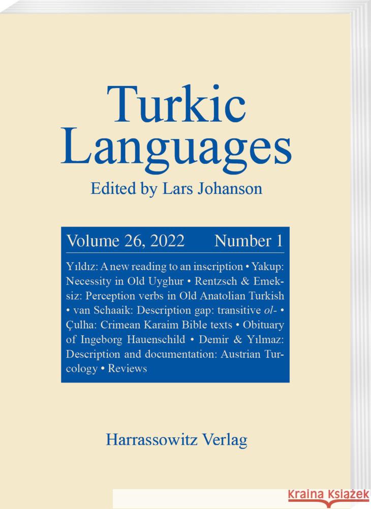 Turkic Languages 26 (2022) 1  9783447182263 Harrassowitz - książka