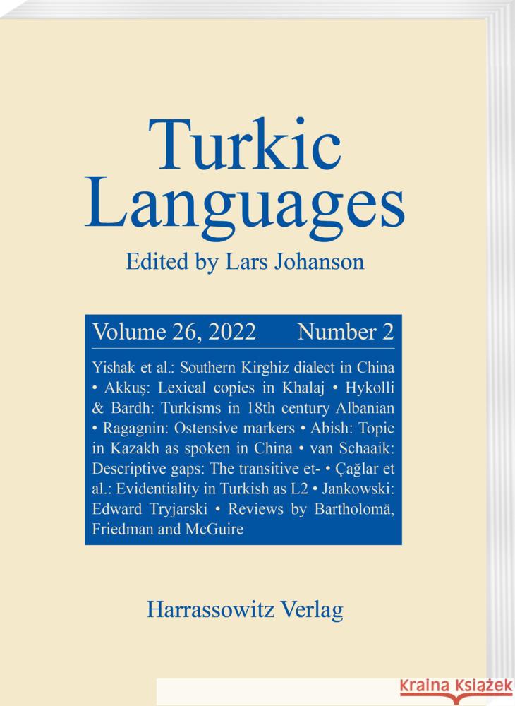 Turkic Languages 26 (2022) 2  9783447182270 Harrassowitz - książka