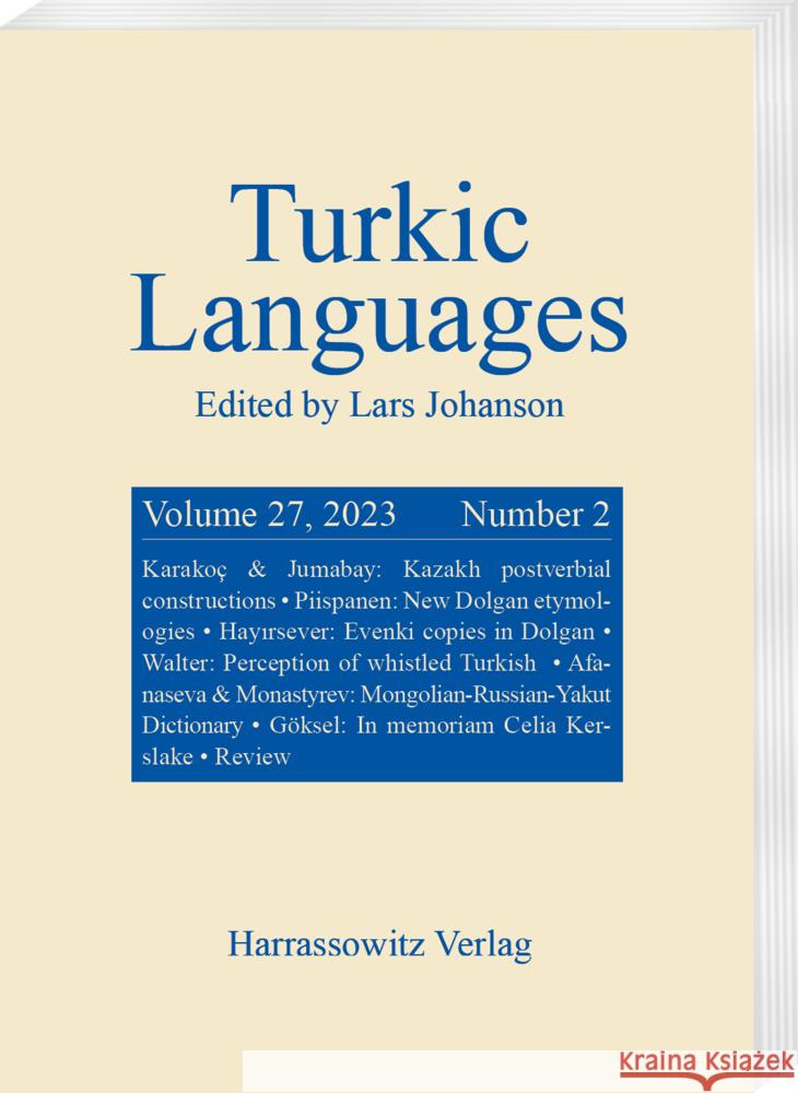 Turkic Languages 27 (2023) 2  9783447182768 Harrassowitz - książka