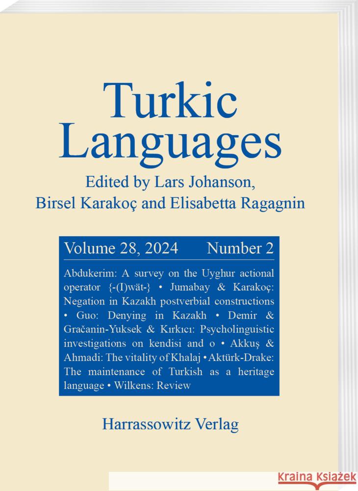Turkic Languages 28 (2024) 2  9783447183734 Harrassowitz - książka