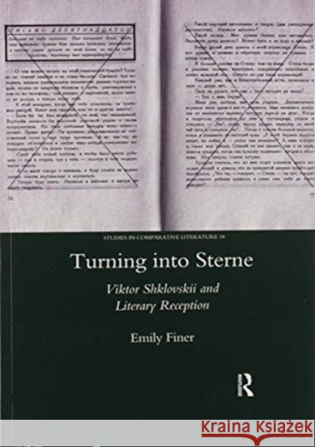 Turning Into Sterne: Viktor Shklovskii and Literary Reception Emily Finer 9780367603571 Routledge - książka