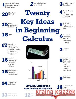 Twenty Key Ideas in Beginning Calculus Dan Umbarger John Morris Al Diaz 9780983397304 WWW.Mathlogarithms.com - książka