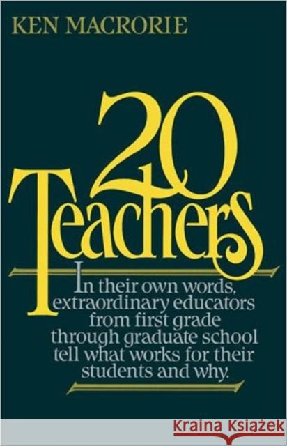 Twenty Teachers Ken Macrorie 9780195049824 Oxford University Press - książka