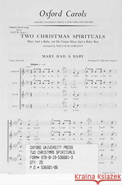 Two Christmas Spirituals  9780195366013 Oxford University Press - książka