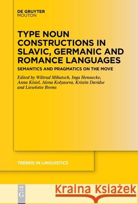 Type Noun Constructions in Slavic, Germanic and Romance Languages: Semantics and Pragmatics on the Move Lieselotte Brems Kristin Davidse Inga Hennecke 9783110701081 Walter de Gruyter - książka