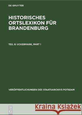 Uckermark Lieselott Enders 9783112529478 de Gruyter - książka