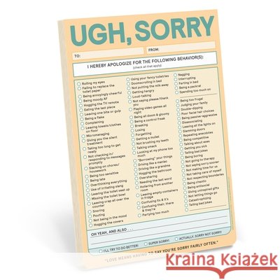 Ugh, Sorry Knock Knock Pad Knock Knock 9781683496144 Knock Knock - książka