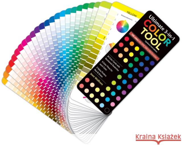 Ultimate 3-In-1 Color Tool: -- 24 Color Cards with Numbered Swatches -- 5 Color Plans for Each Color -- 2 Value Finders Red & Green Joen Wolfrom 9781607052357 C&T Publishing - książka