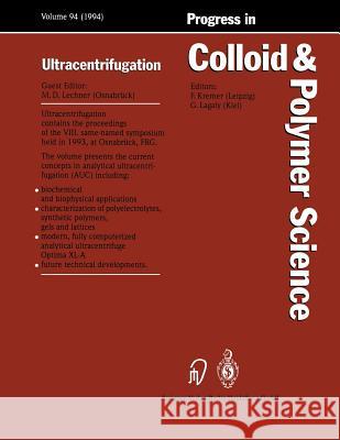 Ultracentrifugation M. D. Lechner 9783662156728 Steinkopff-Verlag Darmstadt - książka