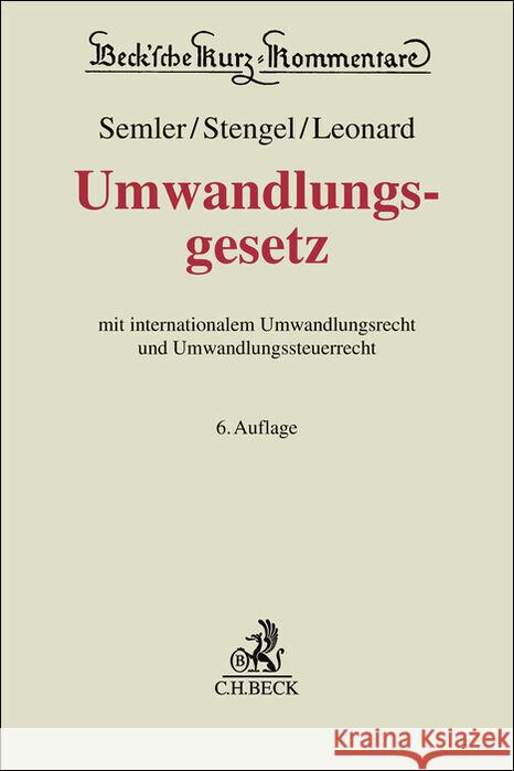 Umwandlungsgesetz. UmwG  9783406806063 Beck Juristischer Verlag - książka