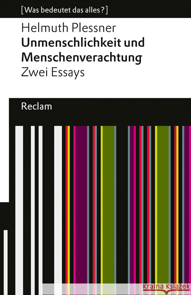 Unmenschlichkeit und Menschenverachtung Plessner, Helmuth 9783150146606 Reclam, Ditzingen - książka