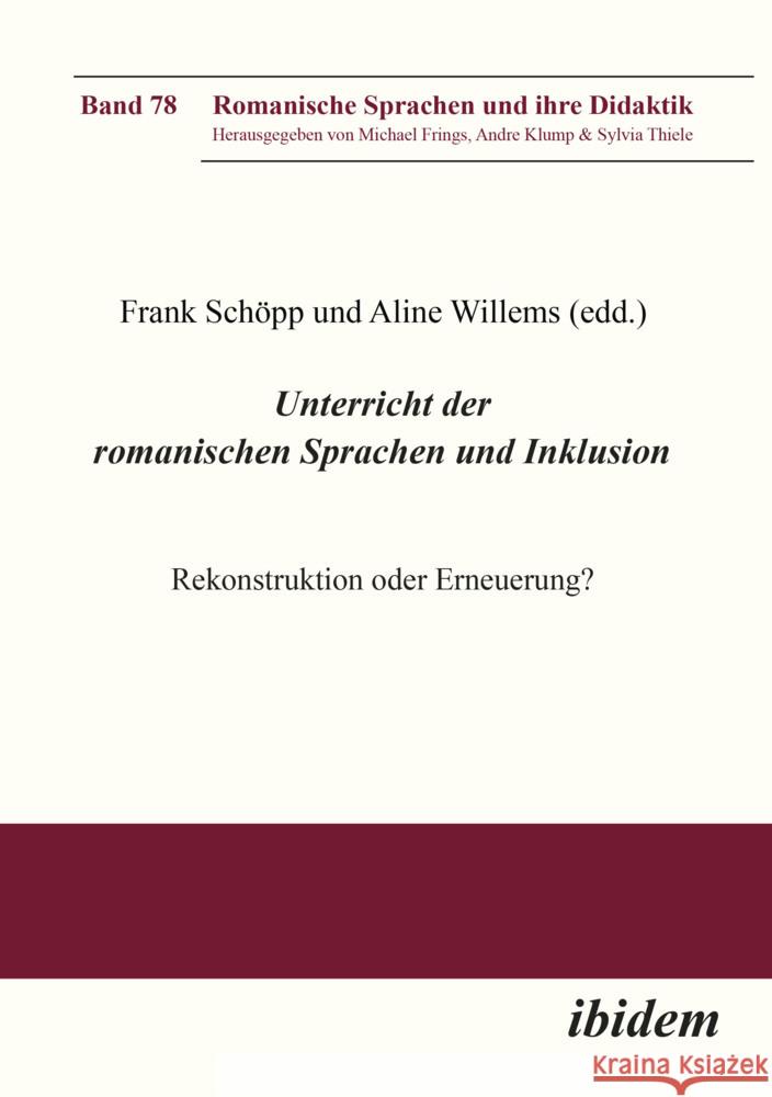 Unterricht der romanischen Sprachen und Inklusion:  9783838217925 ibidem - książka