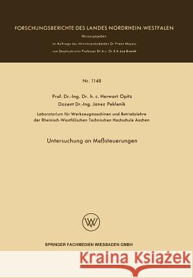 Untersuchung an Meßsteuerungen Opitz, Herwart 9783663064480 Vs Verlag Fur Sozialwissenschaften - książka