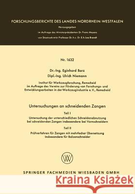 Untersuchungen an Schneidenden Zangen Eginhard Barz 9783663064992 Vs Verlag Fur Sozialwissenschaften - książka