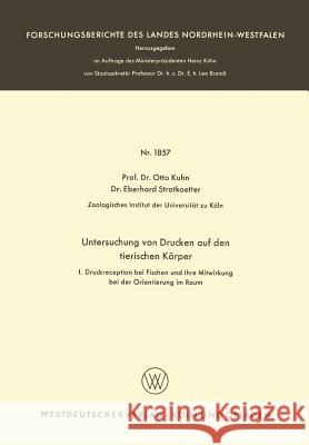 Untersuchungen Von Drucken Auf Den Tierischen Körper: I: Druckreception Bei Fischen Und Ihre Mitwirkung Bei Der Orientierung Im Raum Kuhn, Otto 9783663066958 Springer - książka