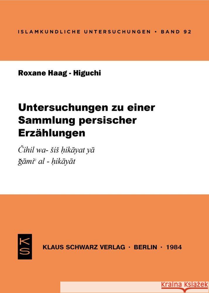 Untersuchungen Zu Einer Sammlung Persischer Erz Roxane Haag-Higuchi 9783922968368 Klaus Schwarz - książka