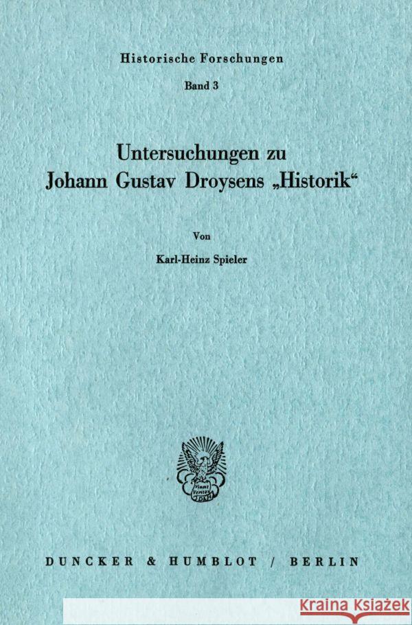 Untersuchungen zu Johann Gustav Droysens 