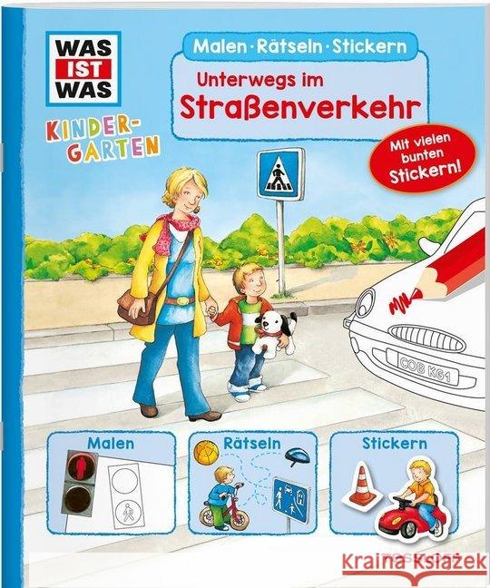 Unterwegs im Straßenverkehr : Malen, Rätseln, Stickern  9783788621421 Tessloff - książka