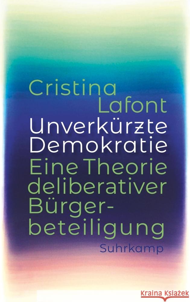 Unverkürzte Demokratie Lafont, Cristina 9783518587645 Suhrkamp Verlag - książka