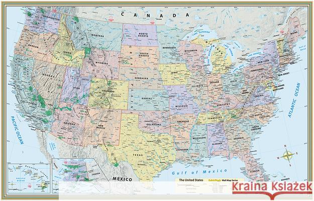 U.S. Map Poster (32 X 50 Inches) - Laminated: - A Quickstudy Reference Specialists, Mapping 9781423220817 Barcharts - książka