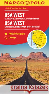 USA West Marco Polo Map: Pacific Coast, Sierra Nevada, Rocky Mountains Marco Polo 9783575018700 Marco Polo Travel Publishing, Ltd. - książka