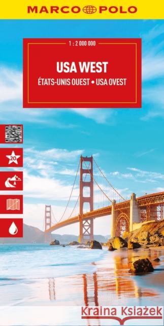 USA West Marco Polo Map: Pacific Coast, Sierra Nevada, Rocky Mountains Marco Polo 9783575022950 MAIRDUMONT GmbH & Co. KG - książka