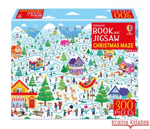 Usborne Book and Jigsaw Christmas Maze Sam Smith 9781803705057 Usborne Publishing Ltd - książka