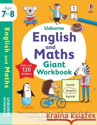 Usborne English and Maths Giant Workbook 7-8 Hannah (EDITOR) Watson 9781803704401 Usborne Publishing Ltd - książka