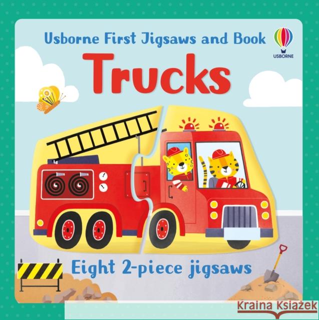 Usborne First Jigsaws and Book: Trucks Abigail Wheatley 9781474997997 Usborne Publishing Ltd - książka