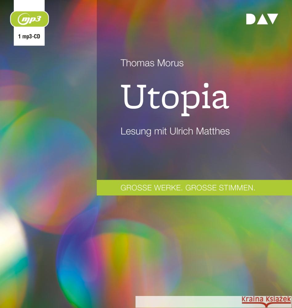 Utopia, 1 Audio-CD, 1 MP3 Morus, Thomas 9783742431530 Der Audio Verlag, DAV - książka