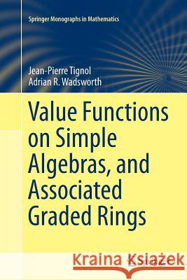 Value Functions on Simple Algebras, and Associated Graded Rings Jean-Pierre Tignol Adrian R. Wadsworth 9783319355870 Springer - książka