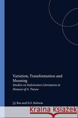 Variation, Transformation and Meaning  9789067180276 Brill - książka