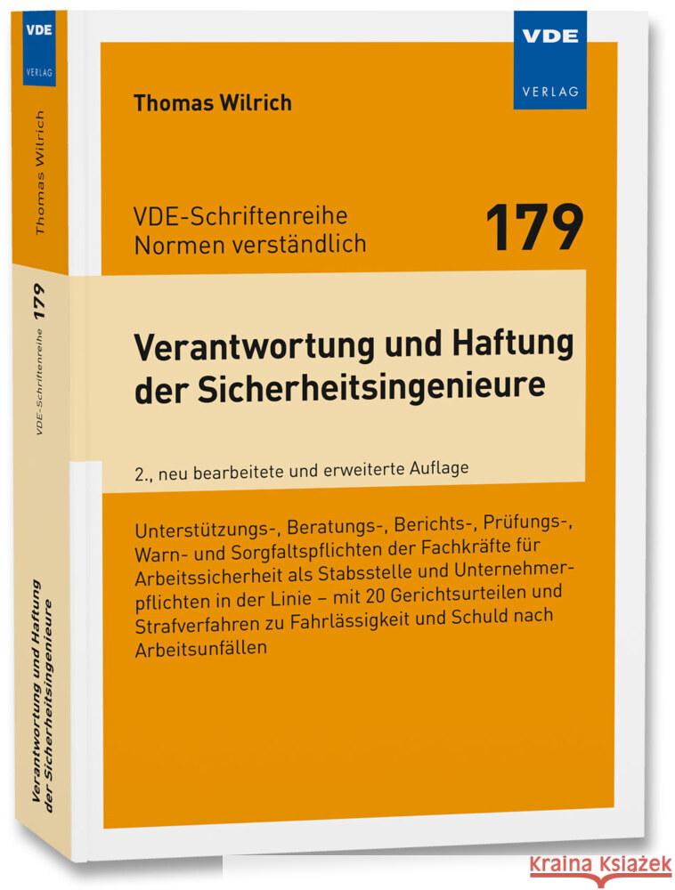 Verantwortung und Haftung der Sicherheitsingenieure Wilrich, Thomas 9783800761586 VDE-Verlag - książka