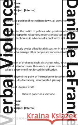 Verbal Violence Danielle LaFrance 9781772017052 Talonbooks - książka