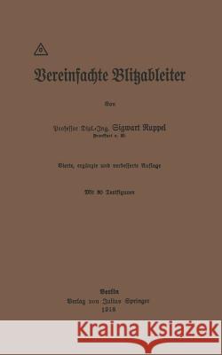 Vereinfachte Blitzableiter Sigwart Ruppel 9783642982767 Springer - książka