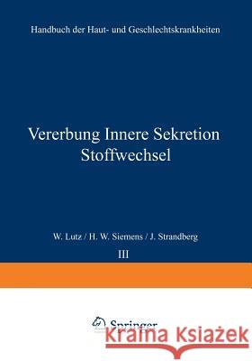 Vererbung Innere Sekretion Stoffwechsel  9783540010883 Springer - książka