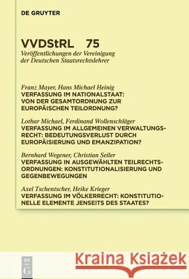 Verfassung als Ordnungskonzept Franz Mayer, Hans Michael Heinig, Lothar Michael, Et Al 9783110442953 De Gruyter - książka