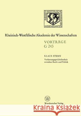 Verfassungsgerichtsbarkeit Zwischen Recht Und Politik Klaus Stern 9783531072432 Vs Verlag Fur Sozialwissenschaften - książka
