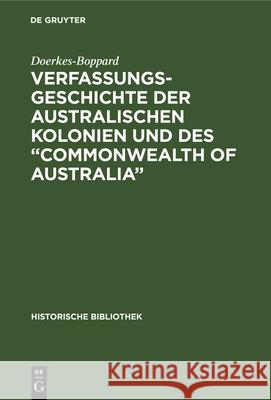 Verfassungsgeschichte der Australischen Kolonien und des 