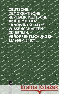 Veröffentlichungen. 1.1.1966-1.5.1971 No Contributor 9783112622858 de Gruyter - książka